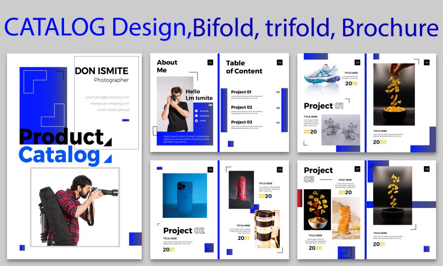 Design product catalog, bifold, trifold brochure, sell sheet, within 24 hours