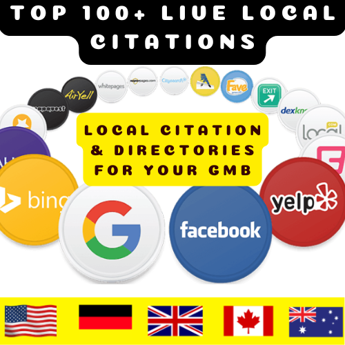 TOP 100+ Live local Citations & Directories in USA, UK, Canada, Australia, Germany