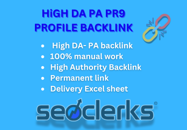 I Will Do 50 Pr9 High Authority SEO Profile Backlink 