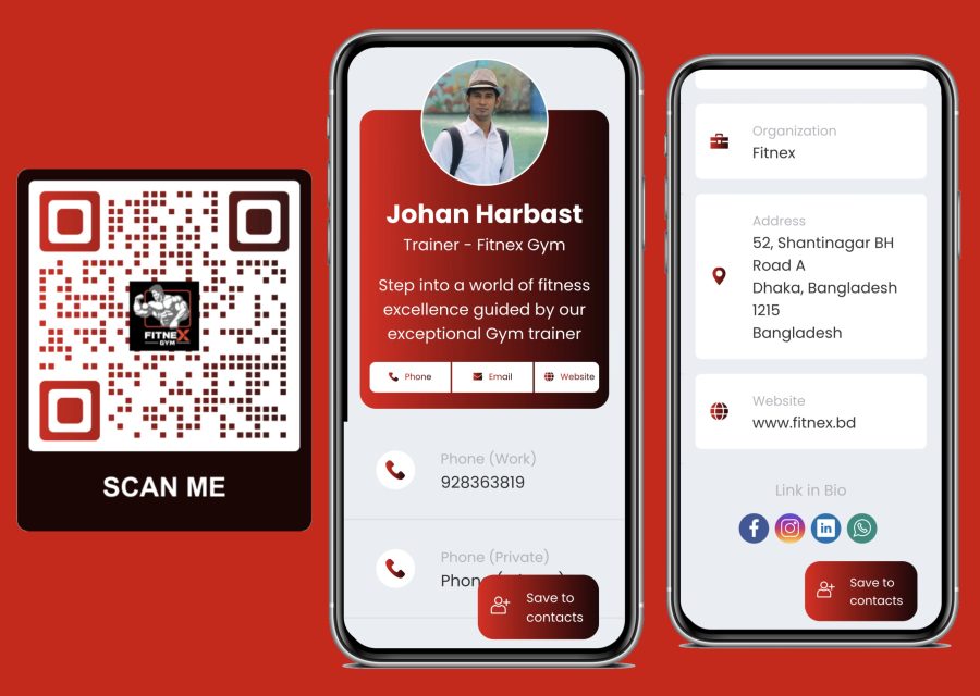 I will design touch sensitive official vcard or business card with a custom QR code