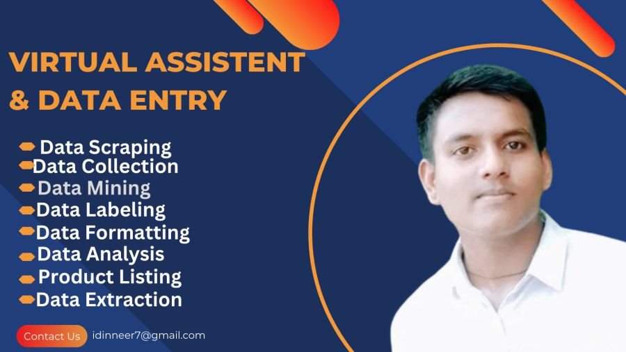 I will be your virtual assistant and Data Entry, data analysis, Typing and data mining