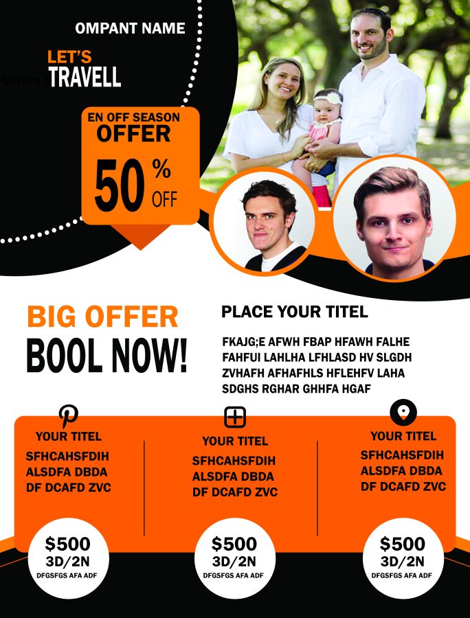 I will do any eye catching flyer design and give it in quick time.