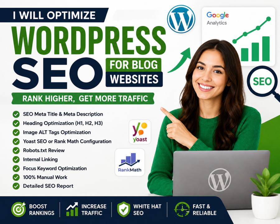 I will optimize WordPress SEO for blog websites
