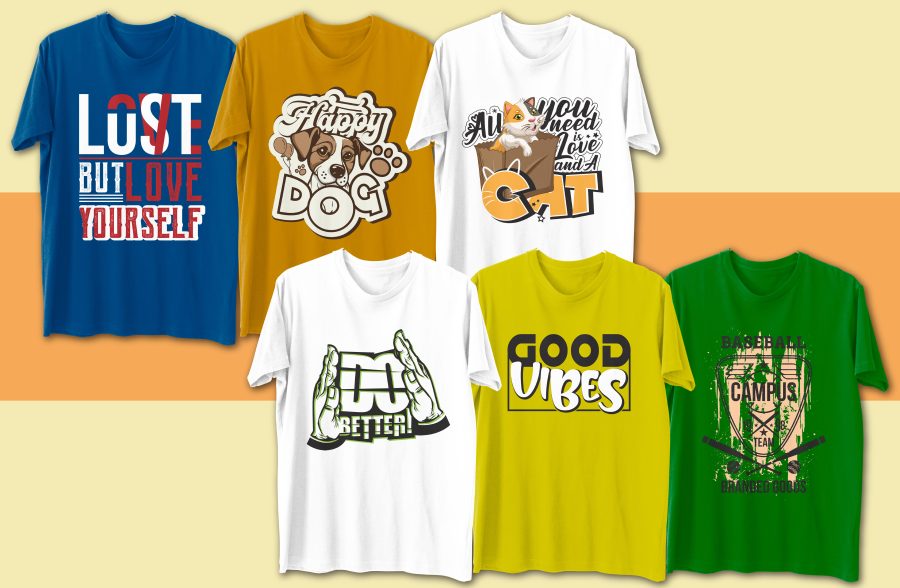 I will do creative typography or bulk t shirt design with customized