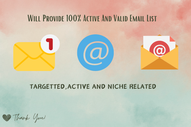 I will provide active, targeted and verified niche related mail list