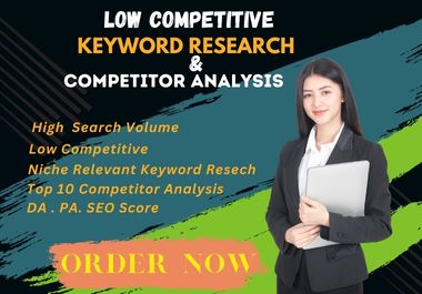 I will do SEO keyword research and competitor analysis and Optimize 