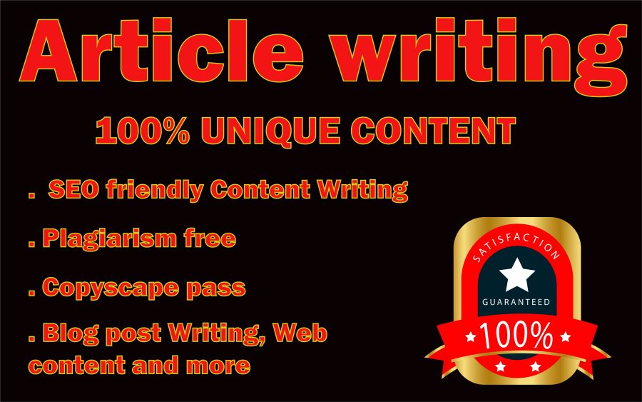 I will write 2000 words SEO article and content writing on any topic