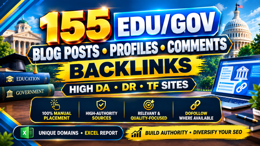 155 High-Authority EDU/GOV Mix Bundle &ndash; Blog Posts, Profiles & Comments + 2,500 Second-Tier Links