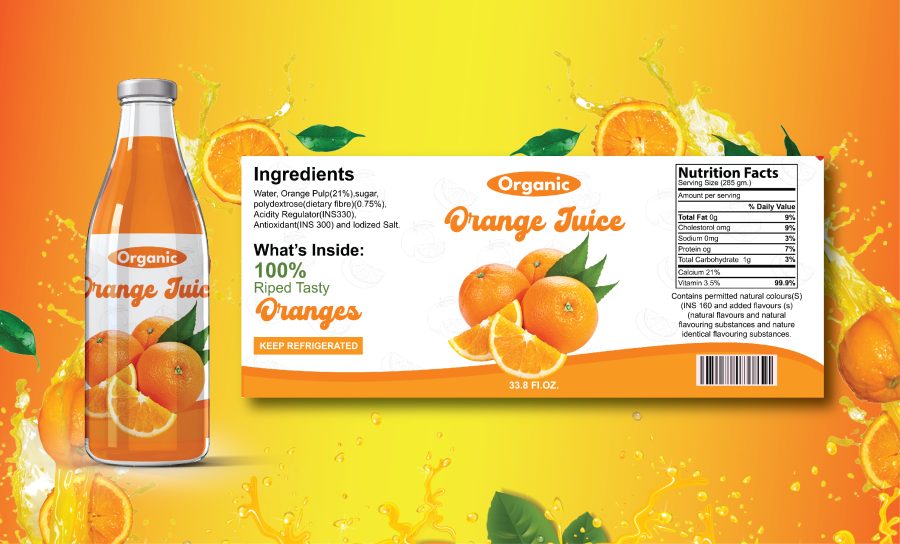 I will make juice label design for you