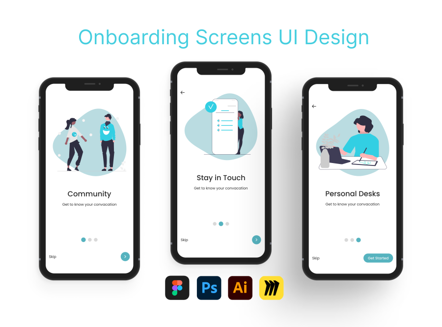 Onboarding Screens Mobile UI Design