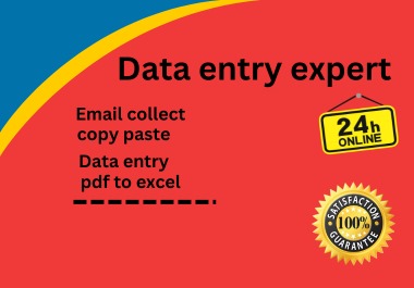 I Will do data entry, copy paste, email collection job...