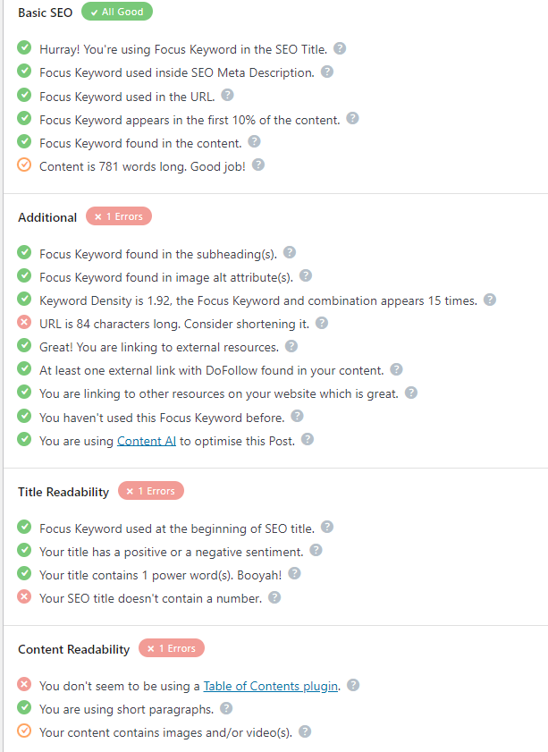 I will optimize on page SEO through RANK MATH/YOAST plugin on your wordpress site