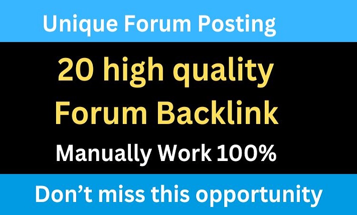 I will do 20 forum posting, unique domain forum backlinks