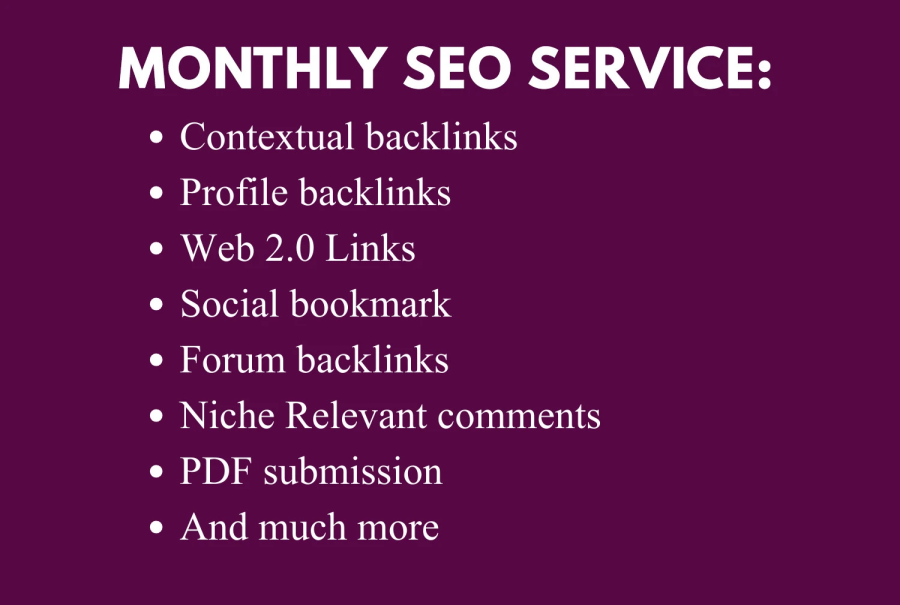 Get monthly Backlinks service with high authority white hat dofollow backlinks