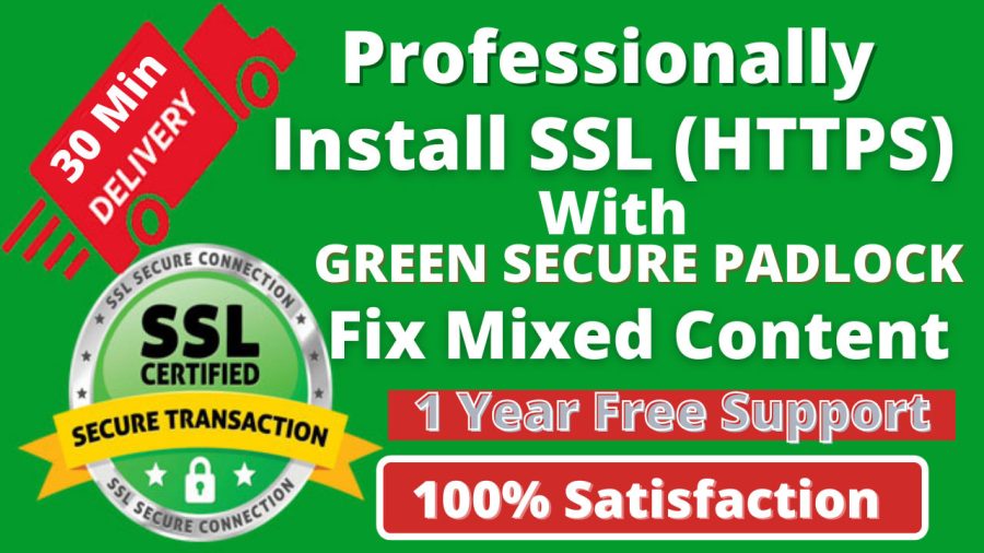 1 year premium SSL for your website or webserver & Free Installation services