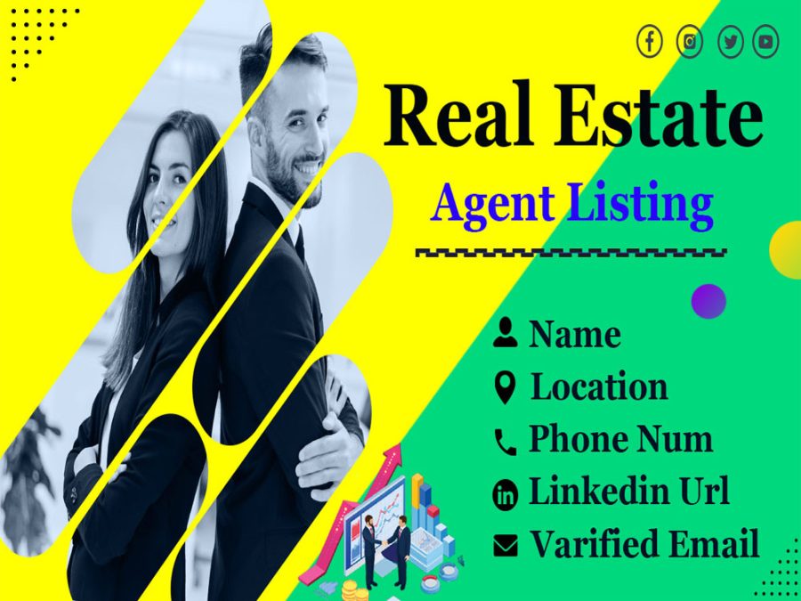 You will get targeted commercial real estate agents, realtors emails, and contacts