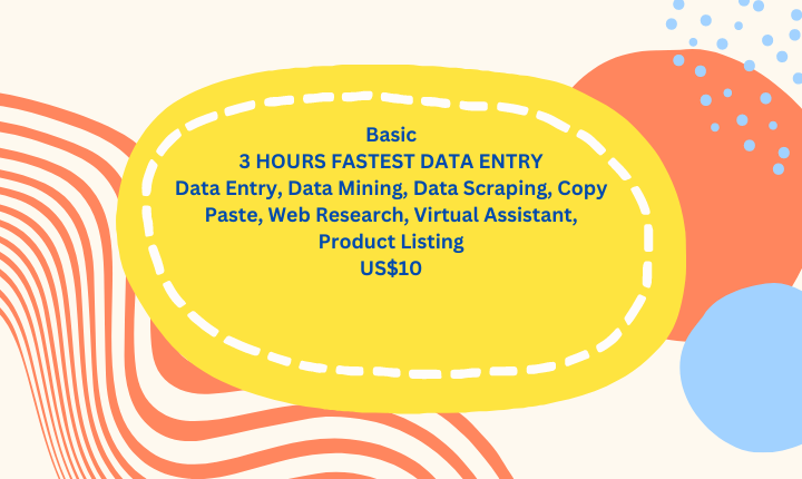 I will do fastest excel data entry, copy paste, PDF to excel, web research