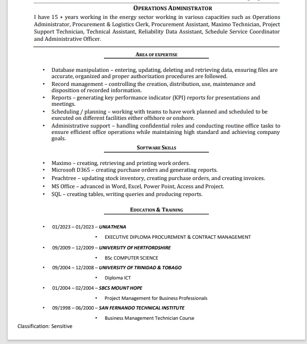 Professional customizing of resume 