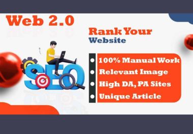 I will create 50 handmade web 2.0 SEO backlinks for your website ranking 