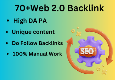 I will provide high da 70+ SEO dofollow backlinks white hat manual link building