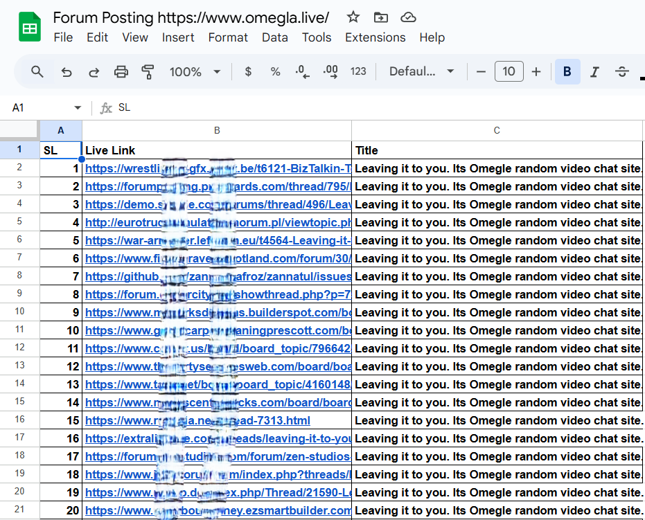 I will do Manually 100 Forum Posting and high authority forum backlinks and Google Rank
