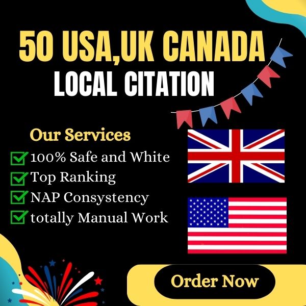I will build top USA,UK local citations to 50 high authority sites