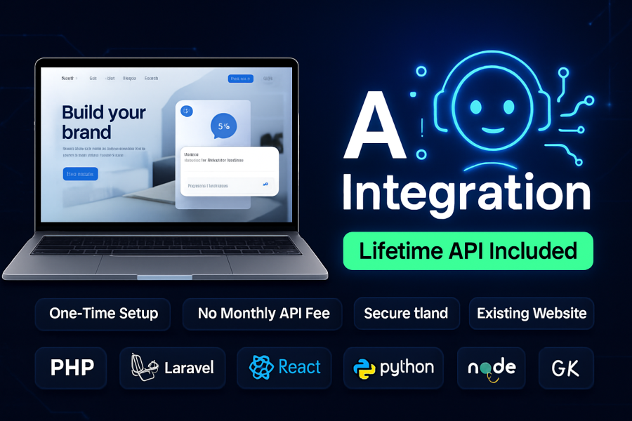 I will integrate ai with no API cost for your website