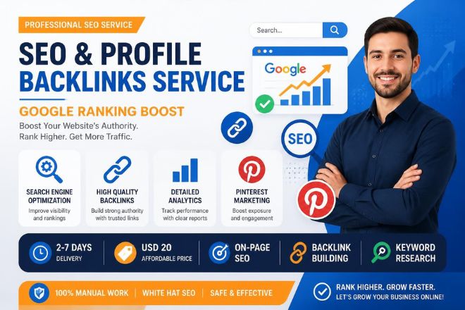 I will do 120 high-authority profile backlink SEO for Google ranking
