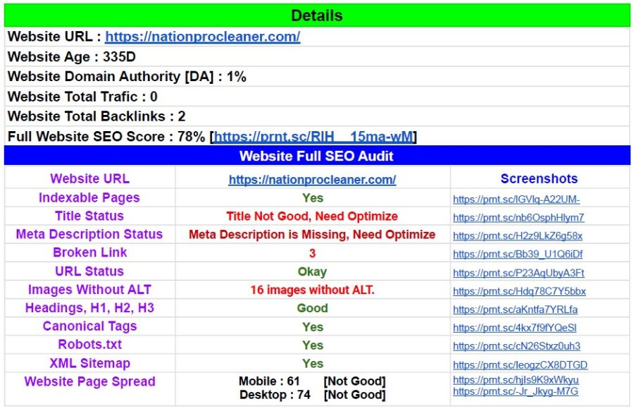 I will do complete website seo audit with full report