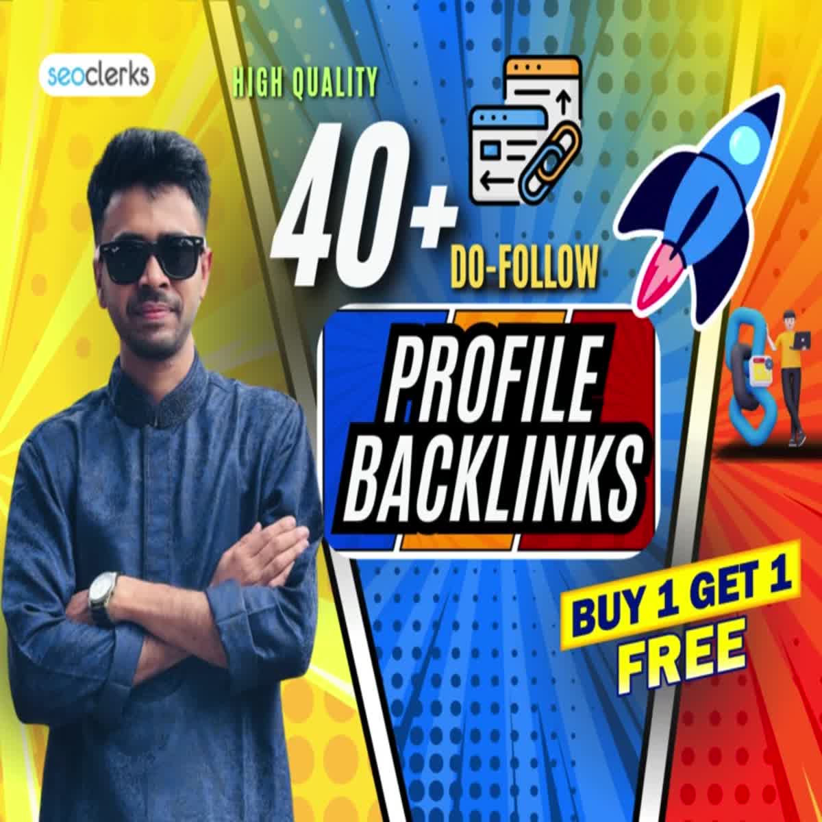 i will provide 40 Profile backlinks with high Authority Sites