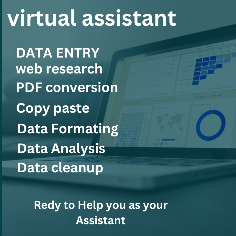  virtual assistant, data entry, copy paste, web research