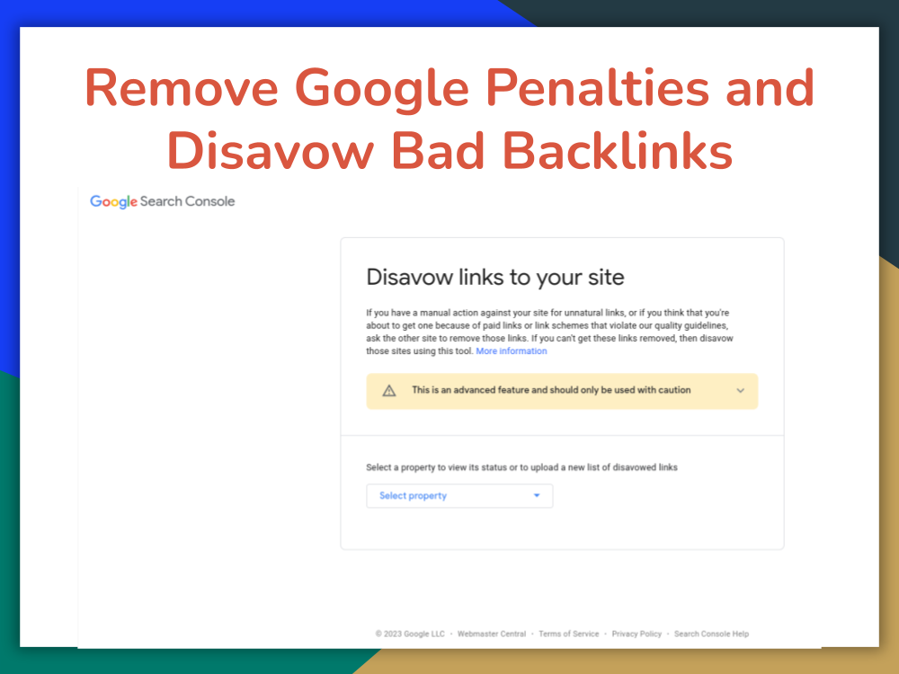 You will get Remove Google Penalties and Disavow Bad Backlinks