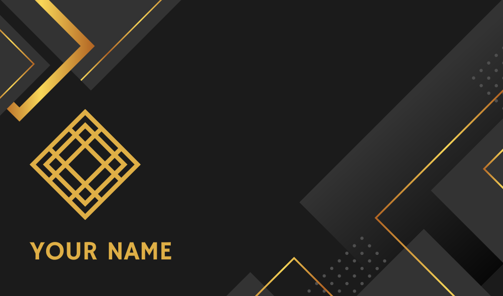 100% Customizable Royal and Formal Black and Golden Business Card