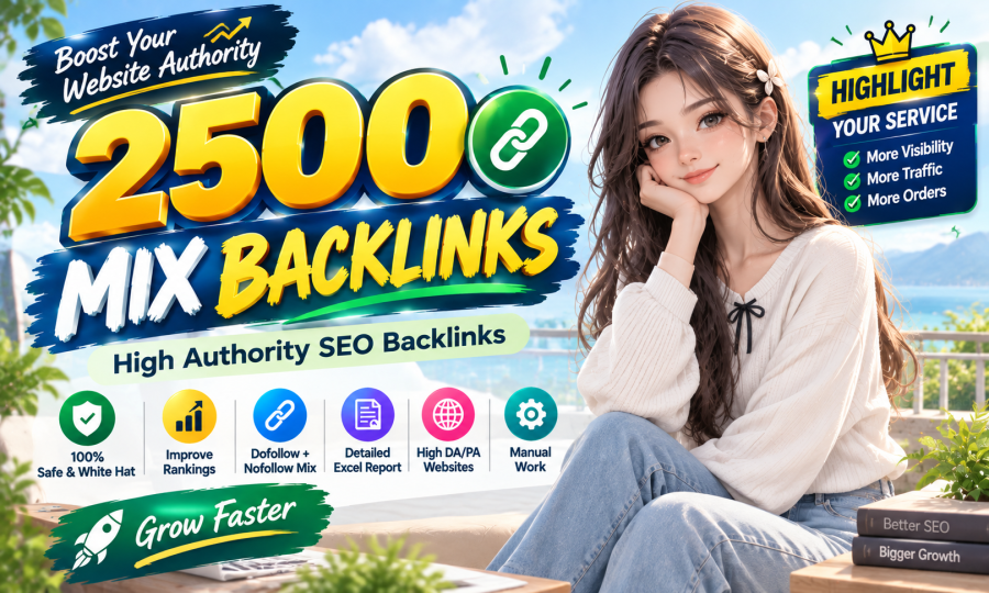2500 Quality Mix Backlinks Complete White Hat SEO Package