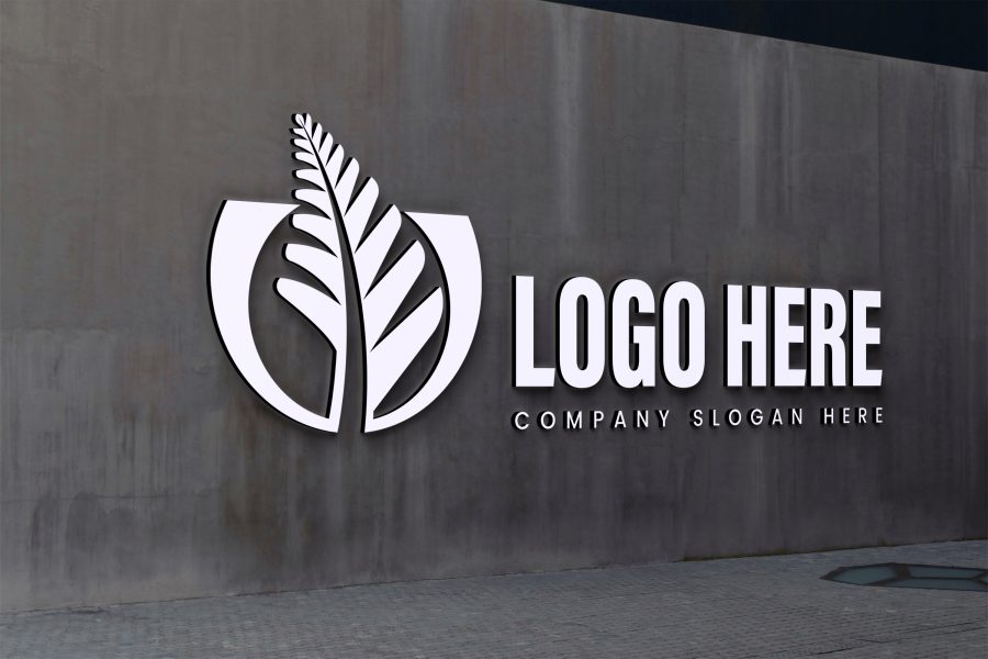 3D Wall Sign Logo Mockup design 
