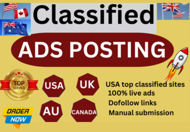 55 Classified ads posting on USA, UK, CA, AUS with High quality