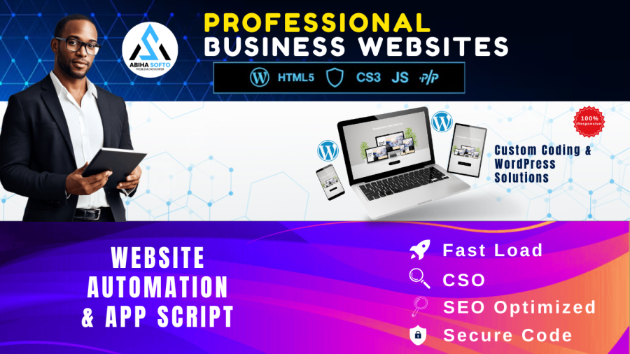 I will build professional business website developer with wordpress and custom coding