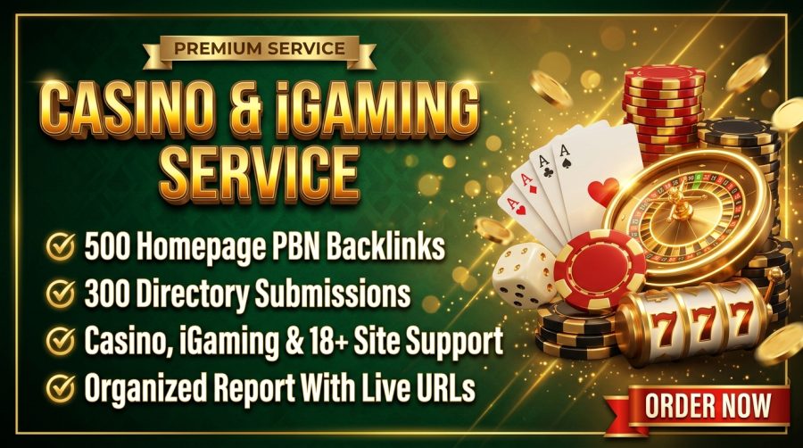 I will build 500 homepage PBN and 300 directory backlinks for casino and iGaming websites
