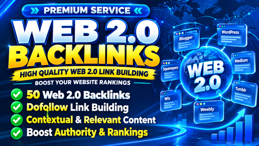 50 Web 2.0 Backlinks, Dofollow Link Building with Business Info Added