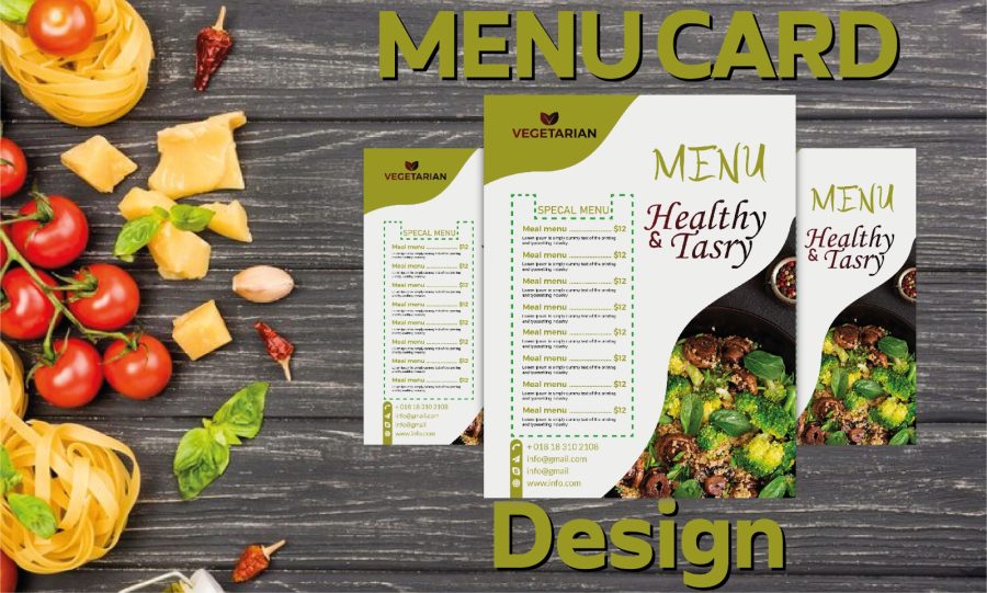 I create menu card design, menu board, food flyer and restaurant menu
