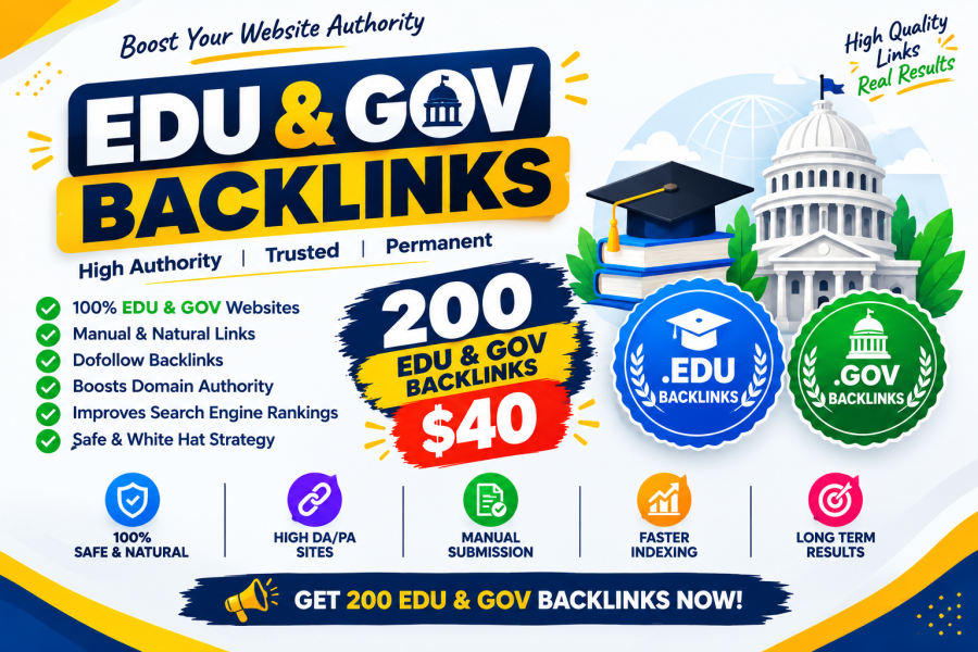 Power Up Your SEO with 100 EDU + 100 GOV Backlinks