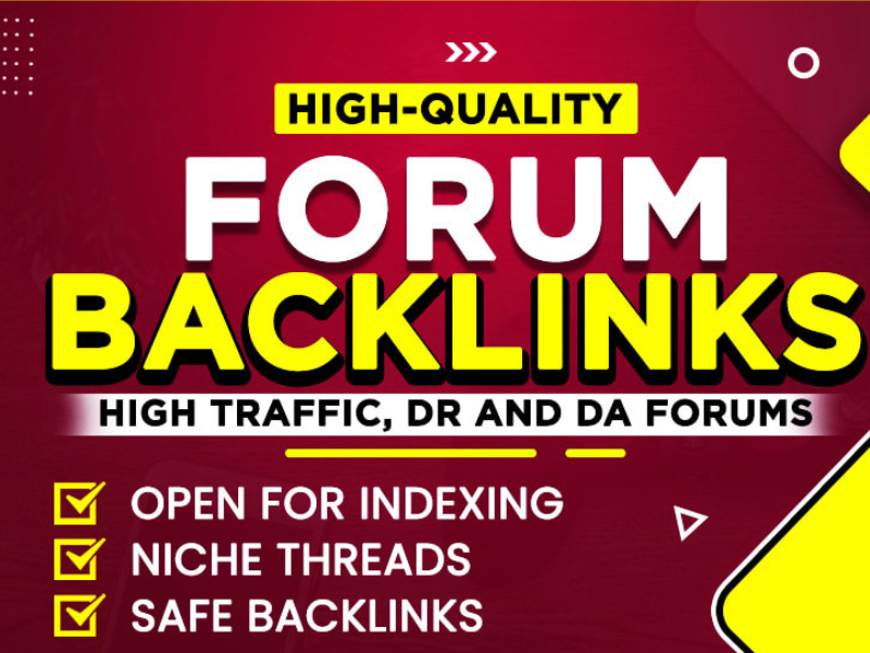 I will post 60 forum backlinks with high DR and da and traffic
