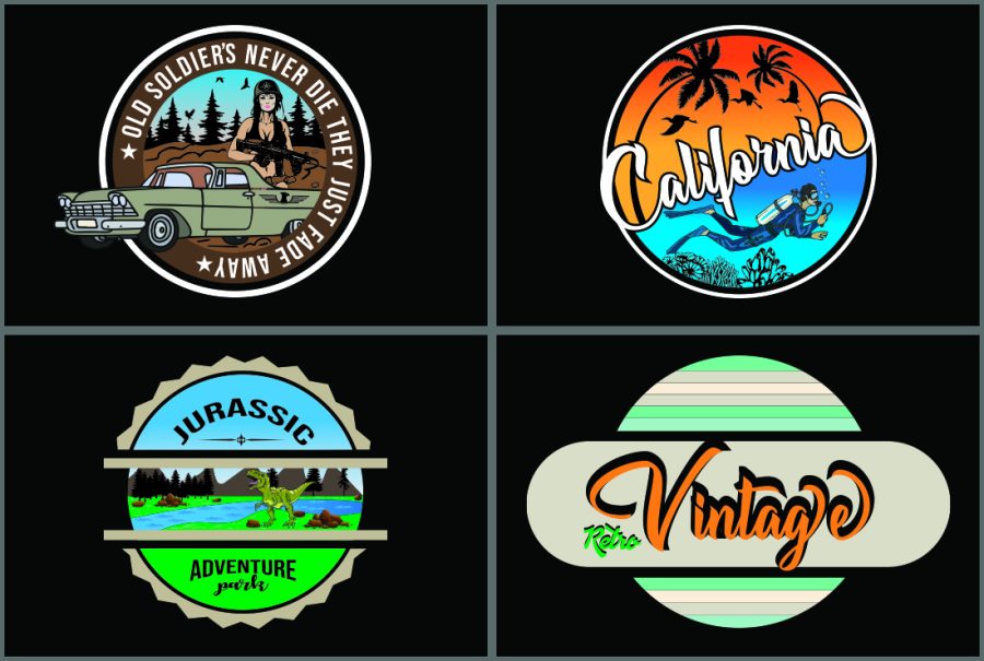 I will do retro vintage, badge, logo style t shirt design
