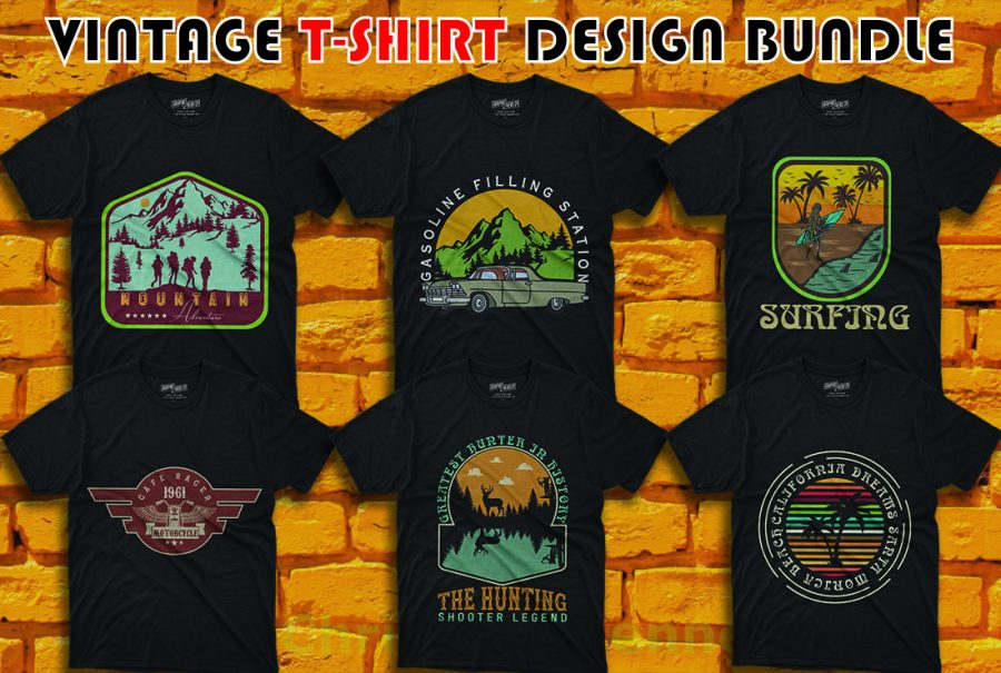 I will do create vintage,retro vintage,badge,typography t shirt design