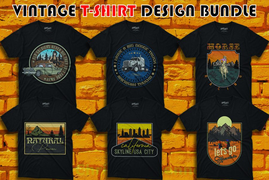 I will do create vintage,retro vintage,badge,typography t shirt design