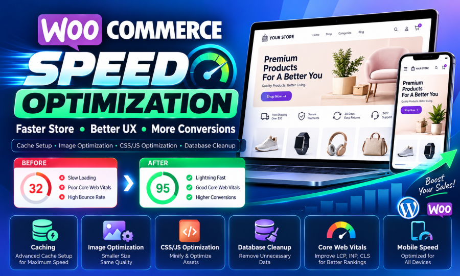 I will improve WooCommerce store speed and performance