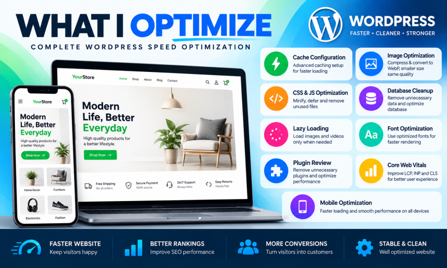I will improve WordPress loading speed and website performance