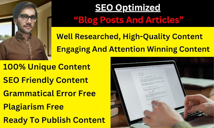 I will write SEO optimized blog posts and articles that ranks