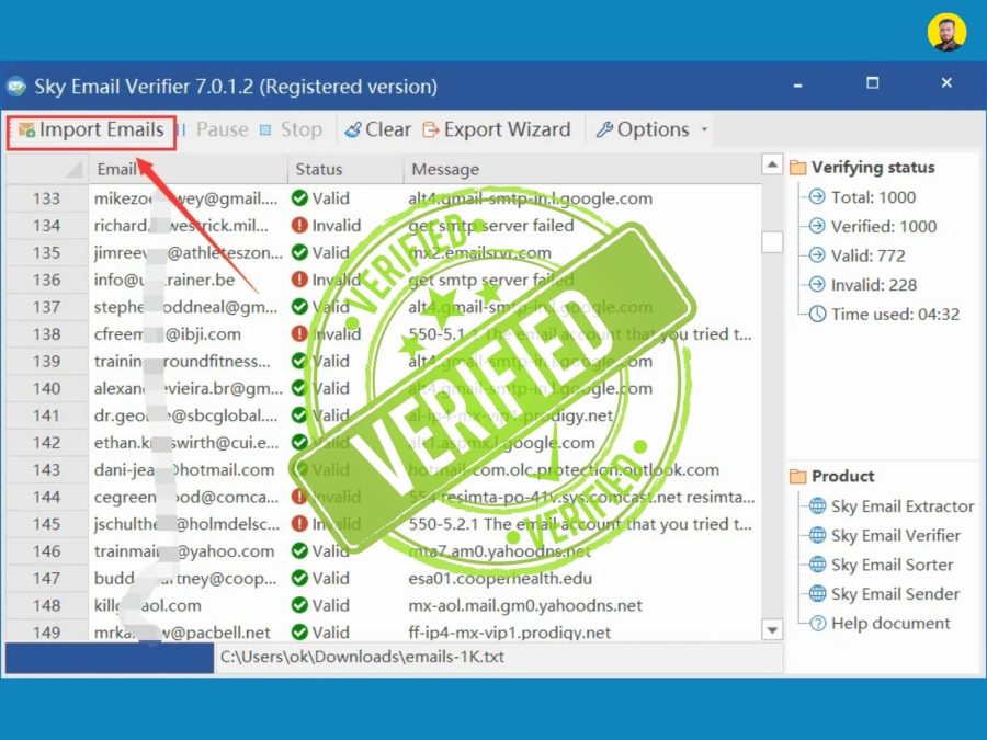 I will do Bulk Email Verification and List Cleaning for Your Email List