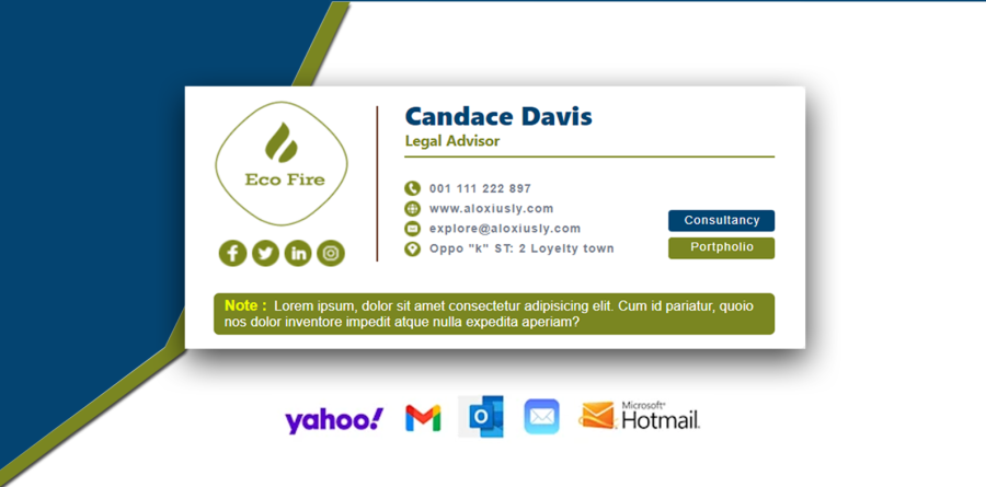 I will create modern clickable HTML email signature for gmail, outlook and many more